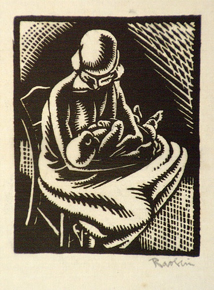 Artist: b'Hawkins, Weaver.' | Title: b'(Nursing mother)' | Date: c.1927 | Technique: b'woodcut, printed in black ink, from one block' | Copyright: b'The Estate of H.F Weaver Hawkins'