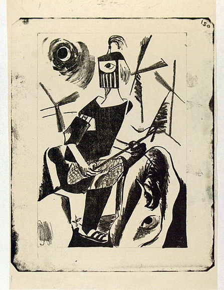 Artist: b'French, Len.' | Title: b'(Don Quixote).' | Date: (1955) | Technique: b'lithograph, printed in black ink, from one plate' | Copyright: b'\xc2\xa9 Leonard French. Licensed by VISCOPY, Australia'