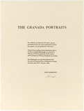 Title: The Granada portraits [colophon] | Date: June 1979- February 1980 | Technique: lithograph, printed in brown ink, from one aluminium plate