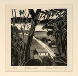 Artist: b'Allan, Ailsa [1].' | Title: b'Pittwater.' | Date: 1937 | Technique: b'wood-engraving, printed in black ink, from one block'