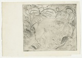 Artist: b'BOYD, Arthur' | Title: b'not titled  [Nude and serpent with ferns].' | Date: 1960-70 | Technique: b'etching, printed in black ink, from one plate' | Copyright: b'Reproduced with permission of Bundanon Trust'