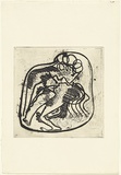 Artist: b'BOYD, Arthur' | Title: b'Lovers in a cartouche.' | Date: 1968-69 | Technique: b'etching and drypoint, printed in black ink, from one plate' | Copyright: b'Reproduced with permission of Bundanon Trust'