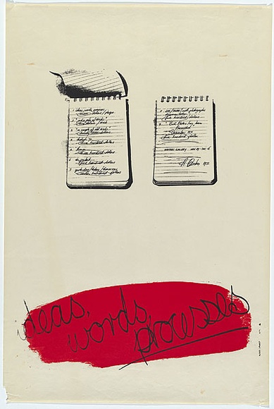 Artist: b'Danko, Aleks.' | Title: b'Ideas, words, processes [exhibition, Watters Gallery, Sydney].' | Date: 1972 | Technique: b'screenprint, printed in colour, from multiple stencils'