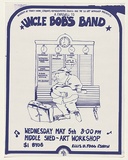 Artist: b'MACKINOLTY, Chips' | Title: bA farewell to Uncle Bob's Band | Date: 1976 | Technique: b'screenprint, printed in blue ink, from one stencil'