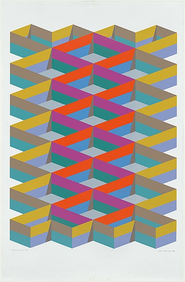 Artist: b'Hardy, Cecil.' | Title: b'Colour column' | Date: 1973 | Technique: b'screenprint, printed in colour, from multiple stencils'