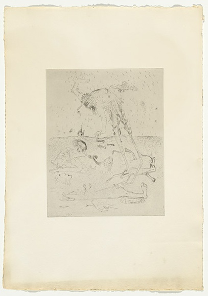 Artist: b'BOYD, Arthur' | Title: b'Jonah page 112.' | Date: 1972-73 | Technique: b'etching, printed in black ink, from one plate' | Copyright: b'Reproduced with permission of Bundanon Trust'