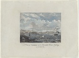 Title: b'A view of Campbell and Co. Mercantile House, Sydney in New South Wales.' | Date: c.1810 | Technique: b'engraving, printed in black ink, from one copper plate; hand-coloured'