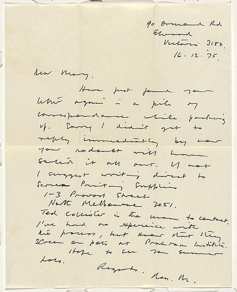 Title: b'Letter to Mary Page 1975' | Date: 1975