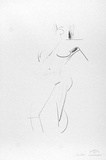 Artist: b'Powditch, Peter.' | Title: b'not titled [standing female nude]' | Date: c.1972 | Technique: b'lithograph, printed in black ink, from one plate'