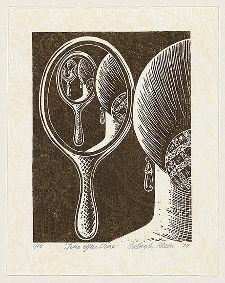 Artist: b'Klein, Deborah.' | Title: b'Time after time' | Date: 1999 | Technique: b'linocut, printed in colour, from two blocks'