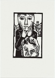 Artist: b'Rooney, Robert.' | Title: b'The mask 1957 - 2001' | Date: 1957 | Technique: b'linocut, printed in black ink, from one block' | Copyright: b'Courtesy of Tolarno Galleries'