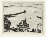 Artist: McCARLIE, Margaret | Title: View from Newcastle II | Date: 1984 | Technique: etching and aquatint