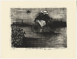 Artist: b'Blackman, Charles.' | Title: b'Evening ride.' | Date: 1984 | Technique: b'screenprint, printed in black ink, from one stencil'