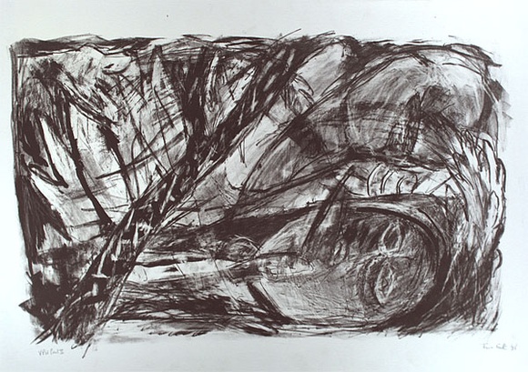 Artist: b'Smith, Tim.' | Title: b'(Abstract figure)' | Date: 1986 | Technique: b'lithograph, printed in black ink, from one stone'