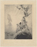 Artist: LINDSAY, Norman | Title: Unknown seas | Date: 1922 | Technique: etching, engraving and stipple, printed in dark-blue ink, from one copper plate