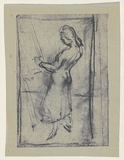 Artist: b'WILLIAMS, Fred' | Title: b'Joyce Eames' | Date: c.1950 | Technique: b'dyeline' | Copyright: b'\xc2\xa9 Fred Williams Estate'