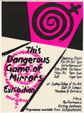 Artist: b'SCA STUDENTS' | Title: b'The Dangerous Game of Mirrors exhibition...Sydney College of the Arts.' | Date: 1982 | Technique: b'screenprint, printed in colour, from two stencils'