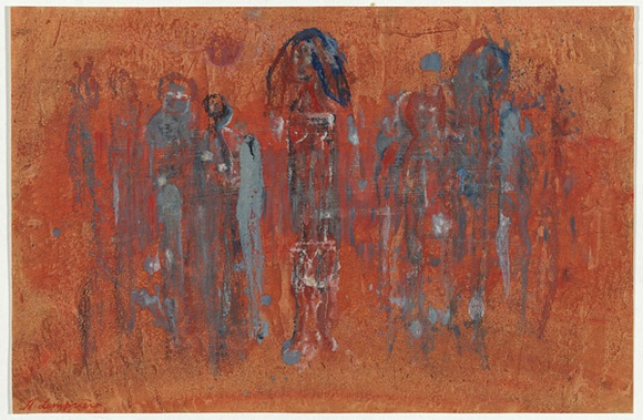 Artist: b'Lempriere, Helen' | Title: b'Kultana with spirits' | Technique: b'monotype, printed in colour, from one plate'