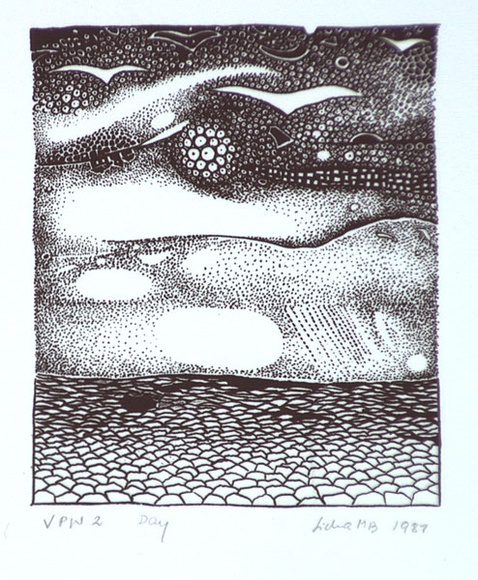 Artist: Licha, Barbara. | Title: Day | Date: 1987 | Technique: lithograph, printed in black ink, from one stone