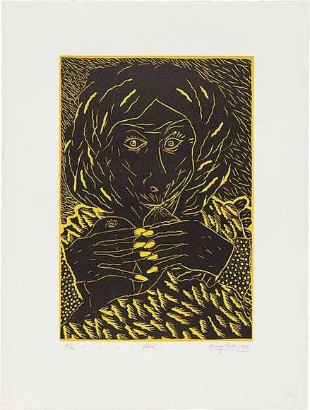 Artist: b'WALKER, Murray' | Title: b'Flesh.' | Date: 1982 | Technique: b'linocut, printed in colour, from two blocks'