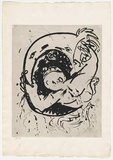 Artist: BOYD, Arthur | Title: Jonah looking into the whale's mouth. | Date: 1972-73 | Technique: etching, printed in black ink, from one plate | Copyright: Reproduced with permission of Bundanon Trust
