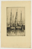 Artist: b'LONG, Sydney' | Title: b'Fishing boats, Lisbon' | Date: 1923 | Technique: b'line-etching, printed in black ink with plate-tone, from one copper plate' | Copyright: b'Reproduced with the kind permission of the Ophthalmic Research Institute of Australia'