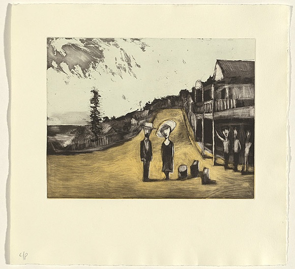 Artist: Shead, Garry. | Title: Thirroul | Date: 1994-95 | Technique: etching and aquatint, printed in warm-black and yellow inks, from multiple plates | Copyright: © Garry Shead