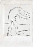 Artist: MADDOCK, Bea | Title: Figure and shadow II. | Date: 1965 | Technique: line-etching, printed in black ink, from one copper plate