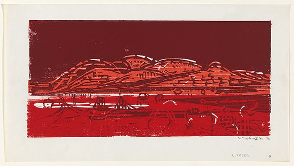 Artist: b'Grey-Smith, Guy' | Title: b'not titled' | Date: 1973 | Technique: b'screenprint, printed in colour, from four stencils'