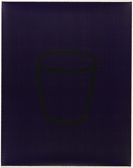 Artist: b'Band, David.' | Title: b'Untitled [3]. black cup on blue' | Date: 1997 | Technique: b'screenprint, printed in colour, from five stencils'