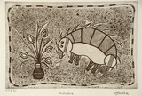 Artist: Berick, Wendy Watjera. | Title: Echidna | Date: 1999, April | Technique: etching, printed in black ink, from one plate