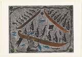 Artist: MOTLOP, Victor | Title: Seven blind brothers (2) | Date: 2001 | Technique: linocut, printed in colour, from one block
