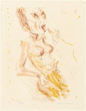 Artist: b'MACQUEEN, Mary' | Title: b'Singer' | Date: 1975 | Technique: b'lithograph, printed in colour, from multiple plates' | Copyright: b'Courtesy Paulette Calhoun, for the estate of Mary Macqueen'