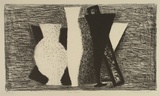 Artist: b'Lincoln, Kevin.' | Title: b'Three vases' | Date: 1987, January - February | Technique: b'lithograph, printed in black ink, from one stone'