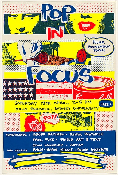 Artist: b'Debenham, Pam.' | Title: b'Pop in Focus.' | Date: c.1985 | Technique: b'screenprint, printed in colour, from multiple stencils'