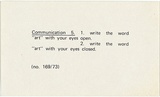 Artist: b'PARR, Mike' | Title: b'Communication 5' | Date: 1973 | Technique: b'typewritten text, in black ink'