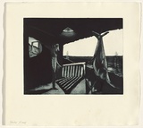Artist: SHEAD, Garry | Title: Envoy | Date: 1997 | Technique: etching and aquatint, printed in blue-black ink from one plate | Copyright: © Garry Shead