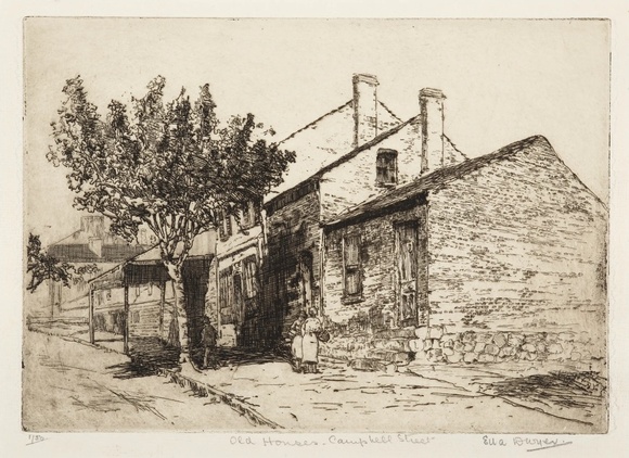 Artist: Dwyer, Ella. | Title: Old houses, Campbell Street. | Date: 1929 (exhibited)