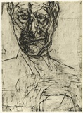Artist: PARR, Mike | Title: Untitled self-portraits 11. | Date: 1990 | Technique: drypoint, printed in black ink, from one copper plate