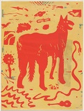 Artist: WORSTEAD, Paul | Title: (Red dog) | Date: (1974-76?) | Technique: screenprint, printed in colour, from four stencils | Copyright: This work appears on screen courtesy of the artist