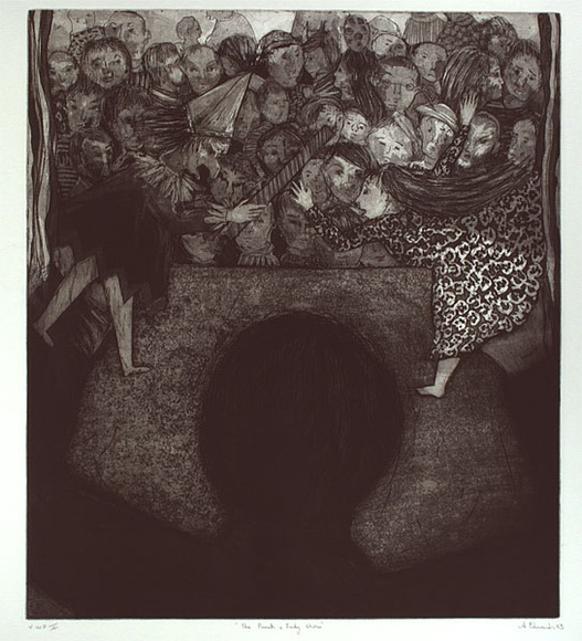 Artist: Edwards, Annette. | Title: The Punch and Judy show | Date: 1983 | Technique: softground etching and aquatint, printed in black ink, from one plate