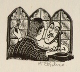 Artist: b'OGILVIE, Helen' | Title: b'Verses at a party.' | Date: (1953) | Technique: b'wood-engraving, printed in black ink, from one block'