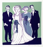 Artist: b'HANRAHAN, Barbara' | Title: b'not titled [Wedding]' | Date: 1966 | Technique: b'screenprint, printed in colour, from four stencils'