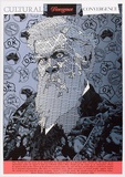 Artist: b'ARNOLD, Raymond' | Title: b'Cultural divergence convergence. Henry Parkes.' | Date: 1989 | Technique: b'screenprint, printed in colour, from seven stencils'