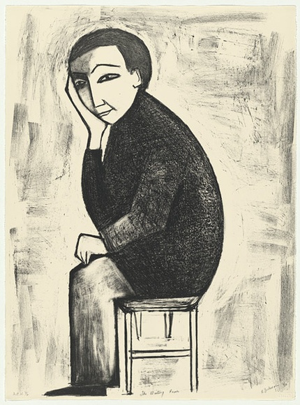 Artist: b'Dickerson, Robert.' | Title: b'The waiting room' | Date: 1990 | Technique: b'lithograph, printed in black ink, from one stone'