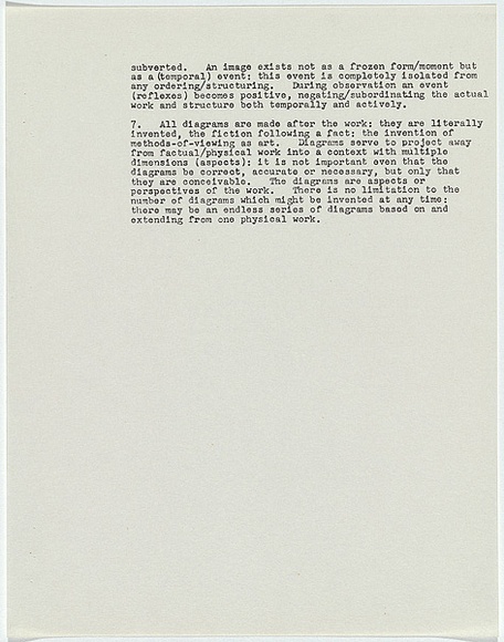 Artist: b'Burn, Ian.' | Title: b'Notes for mirror reflexes [p.2.]' | Date: 1967 | Technique: b'photocopy sheet'