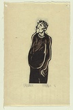 Title: Labourer | Date: 1967 | Technique: linocut, printed in two colours, black and brown
