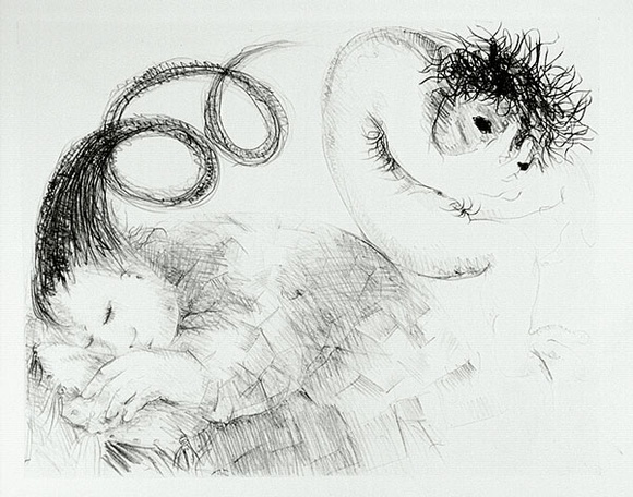 Artist: b'BOYD, Arthur' | Title: b'St Francis when young dreaming of a hunchback [II].' | Date: (1965) | Technique: b'lithograph, printed in black ink, from one plate' | Copyright: b'Reproduced with permission of Bundanon Trust'