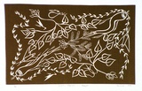 Artist: b'Marika, Banduk.' | Title: b'Gunguri, Ritjangu and Burpa' | Date: 1985 | Technique: b'linocut, printed in brown ink, from one block'