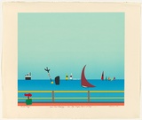 Artist: Sanders, Tom. | Title: Sams first birthday- Sea, sky, shapes, sails & ships [2]. | Date: 1985 | Technique: screenprint, printed in colour, from ten stencils